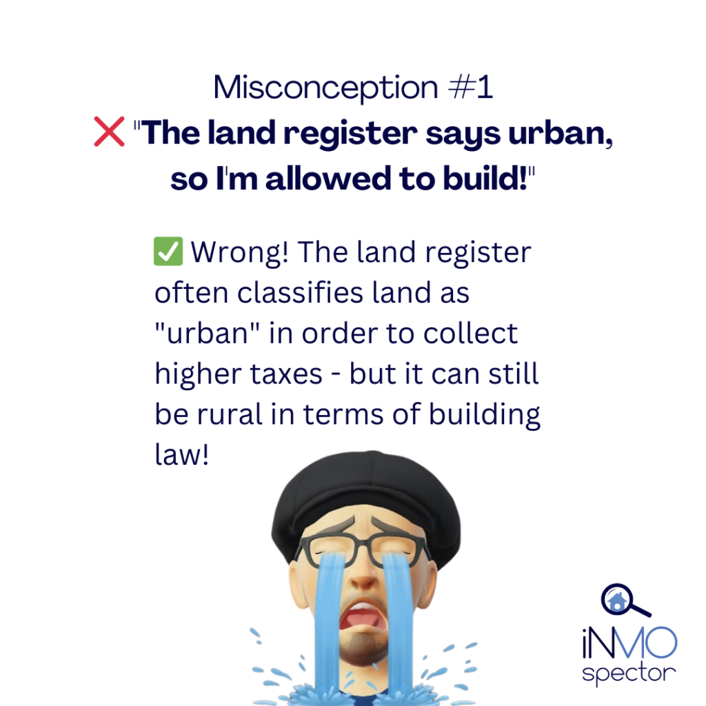 The land register often classifies land as "urban" in order to collect higher taxes